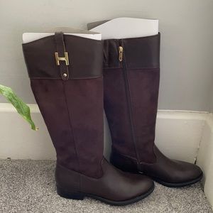 Brand new brown leather and suede Tommy Hilfiger tall boots